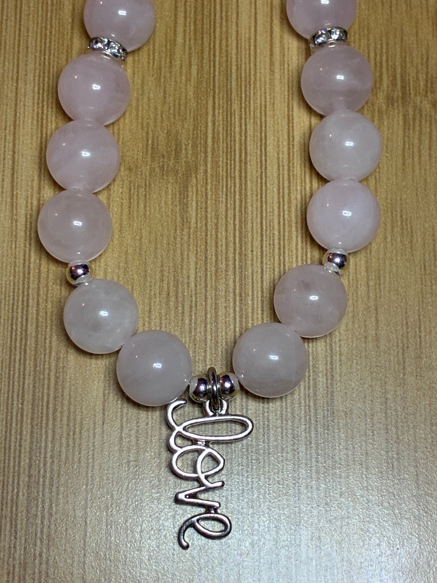 Love Goddess Necklace - Rose Quartz & Sterling Silver