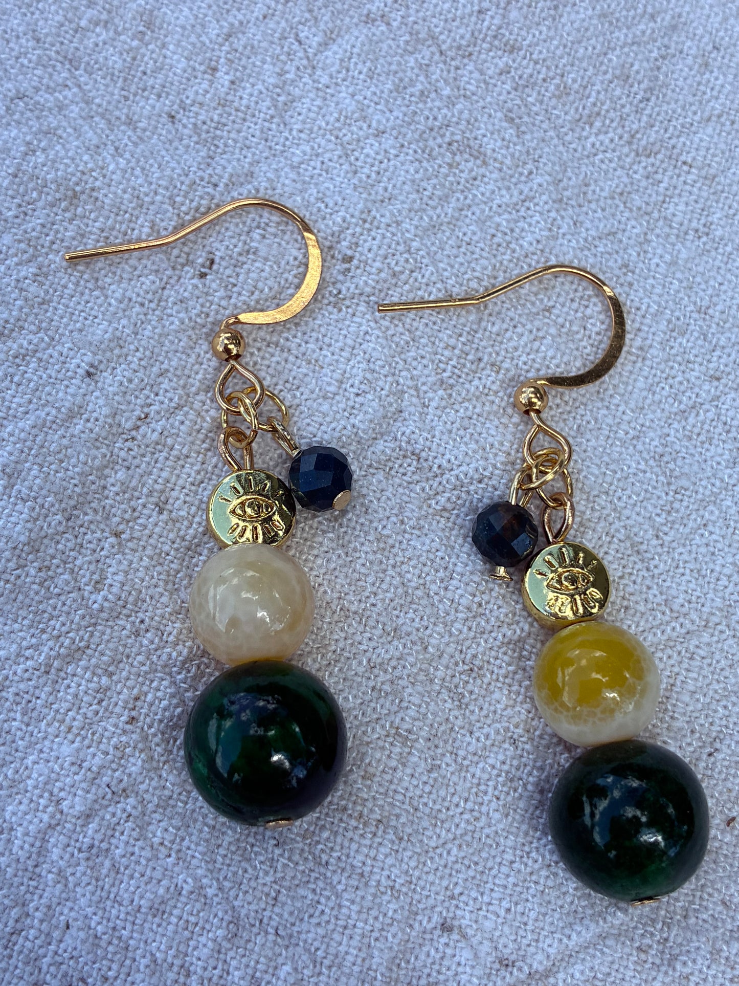 Cosmic Warrior Eye & Crystal Dangles