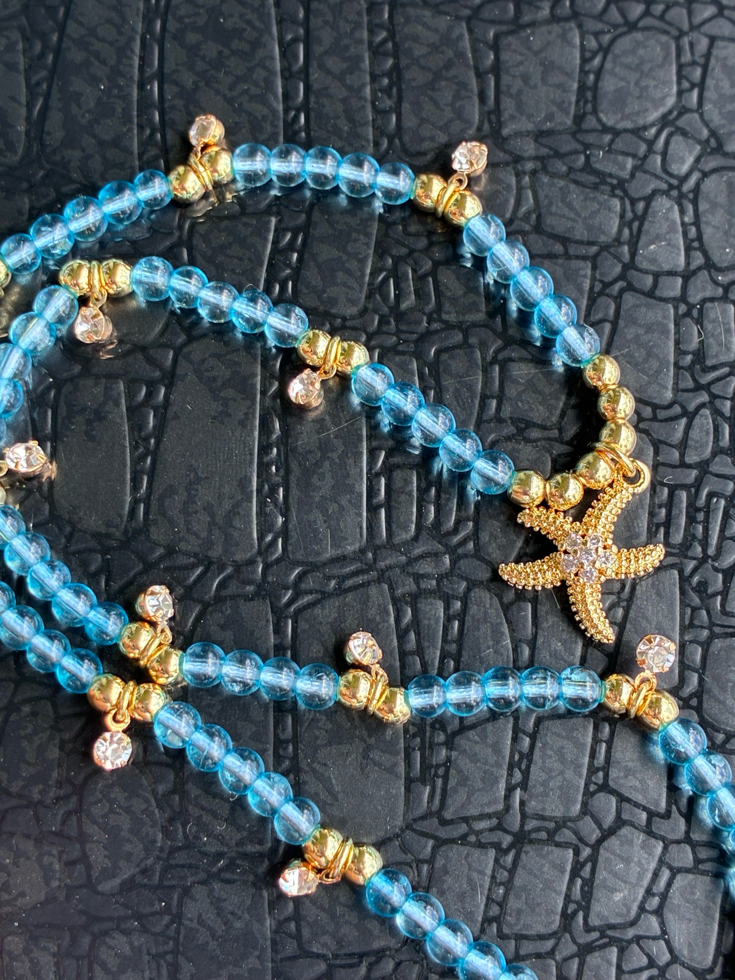 Blue Quartz 18k Starfish Necklace