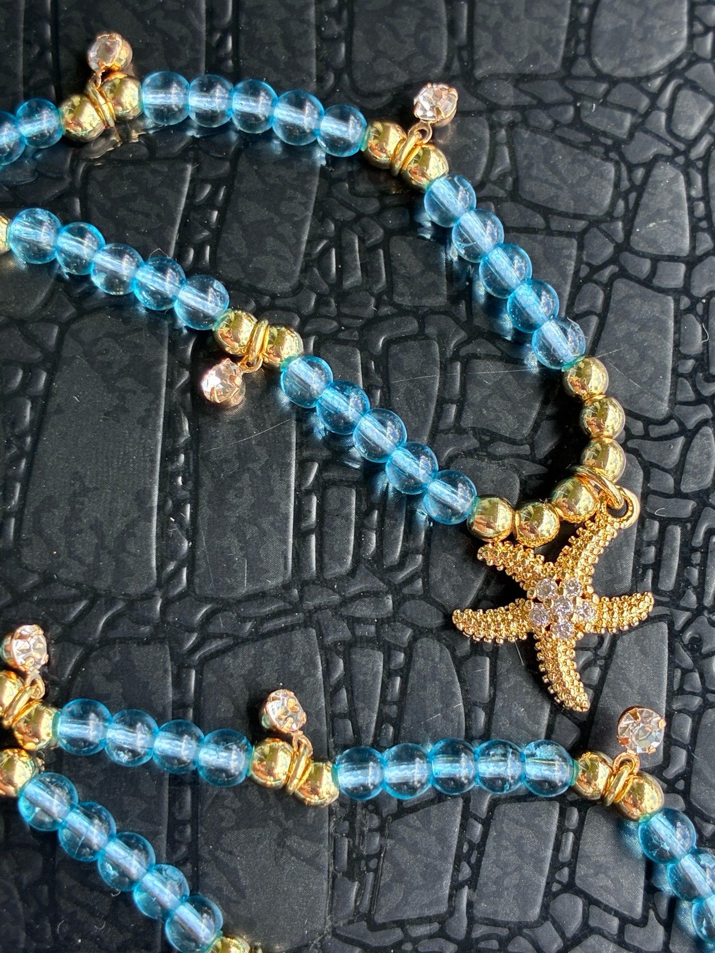 Blue Quartz 18k Starfish Necklace