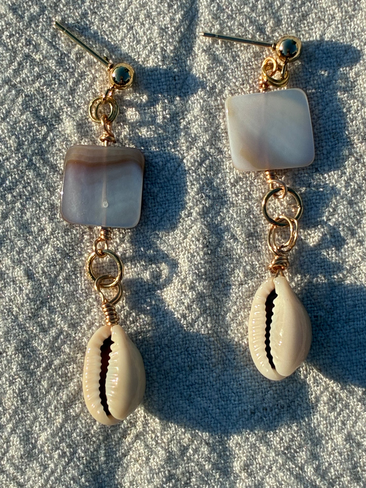 Sacred Square Conch Dangles