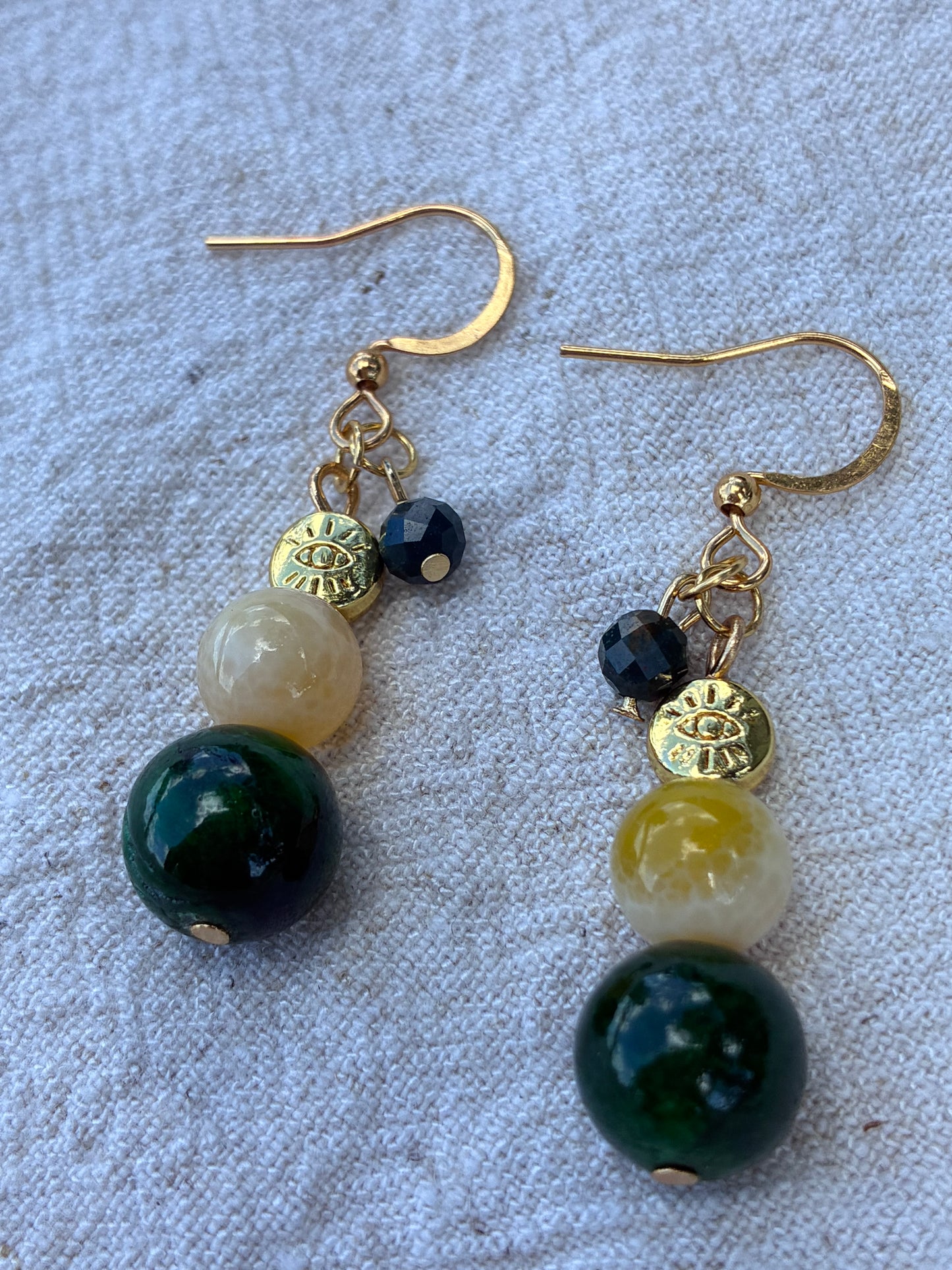 Cosmic Warrior Eye & Crystal Dangles