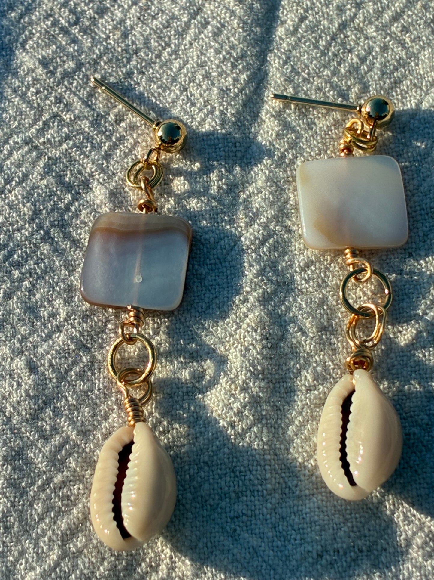 Sacred Square Conch Dangles