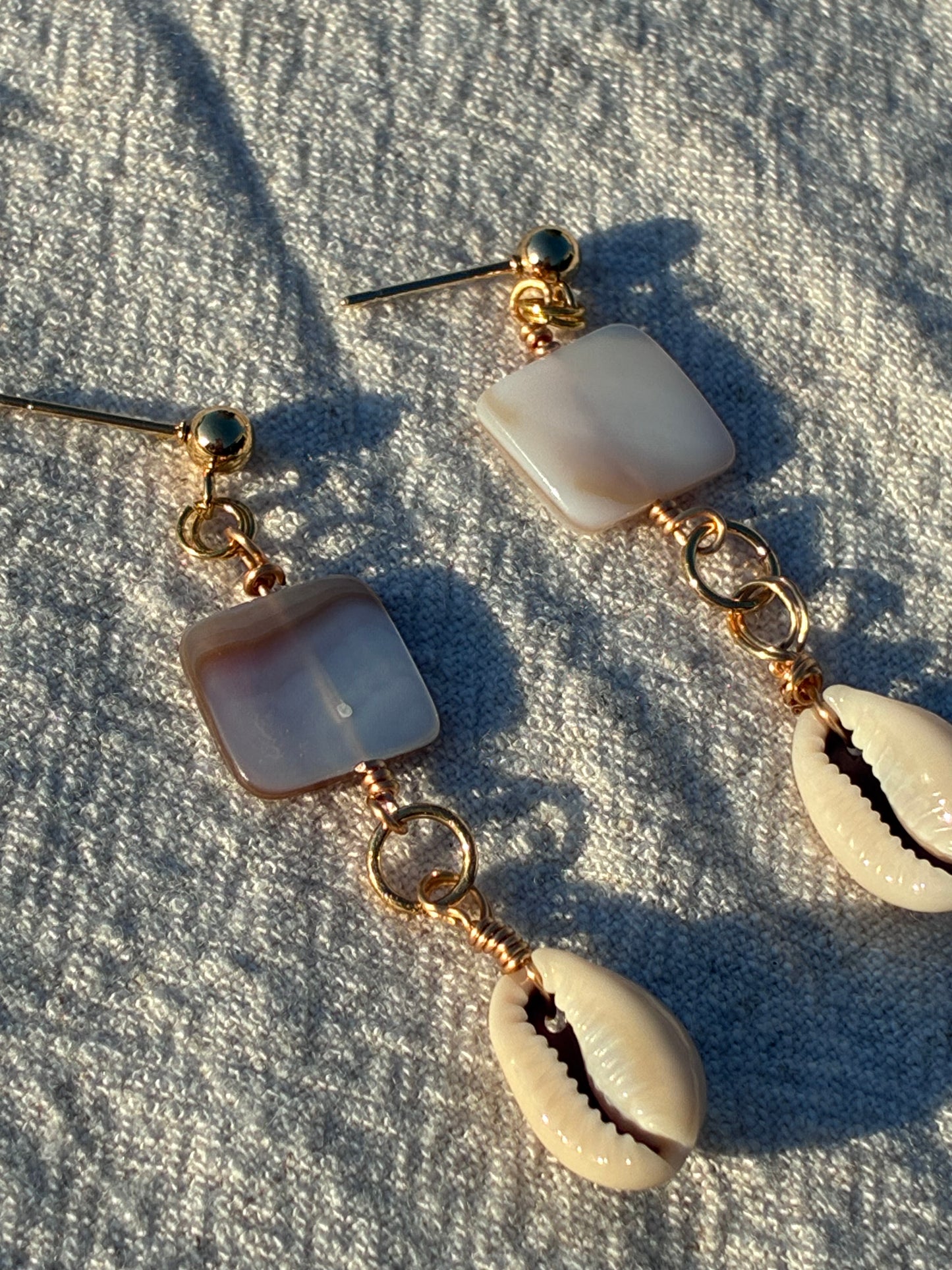 Sacred Square Conch Dangles