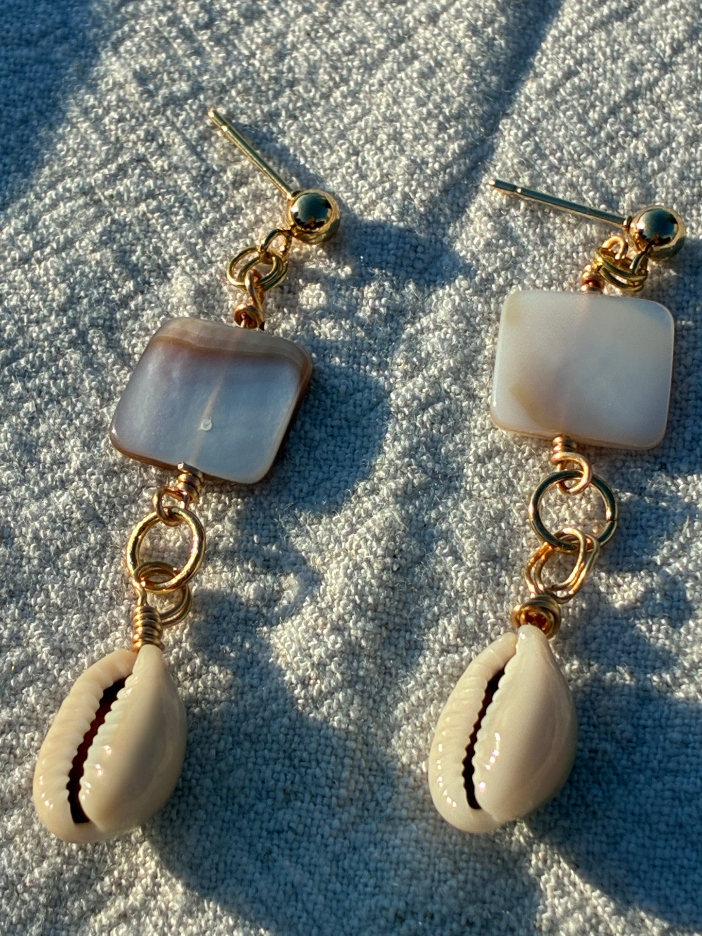 Sacred Square Conch Dangles