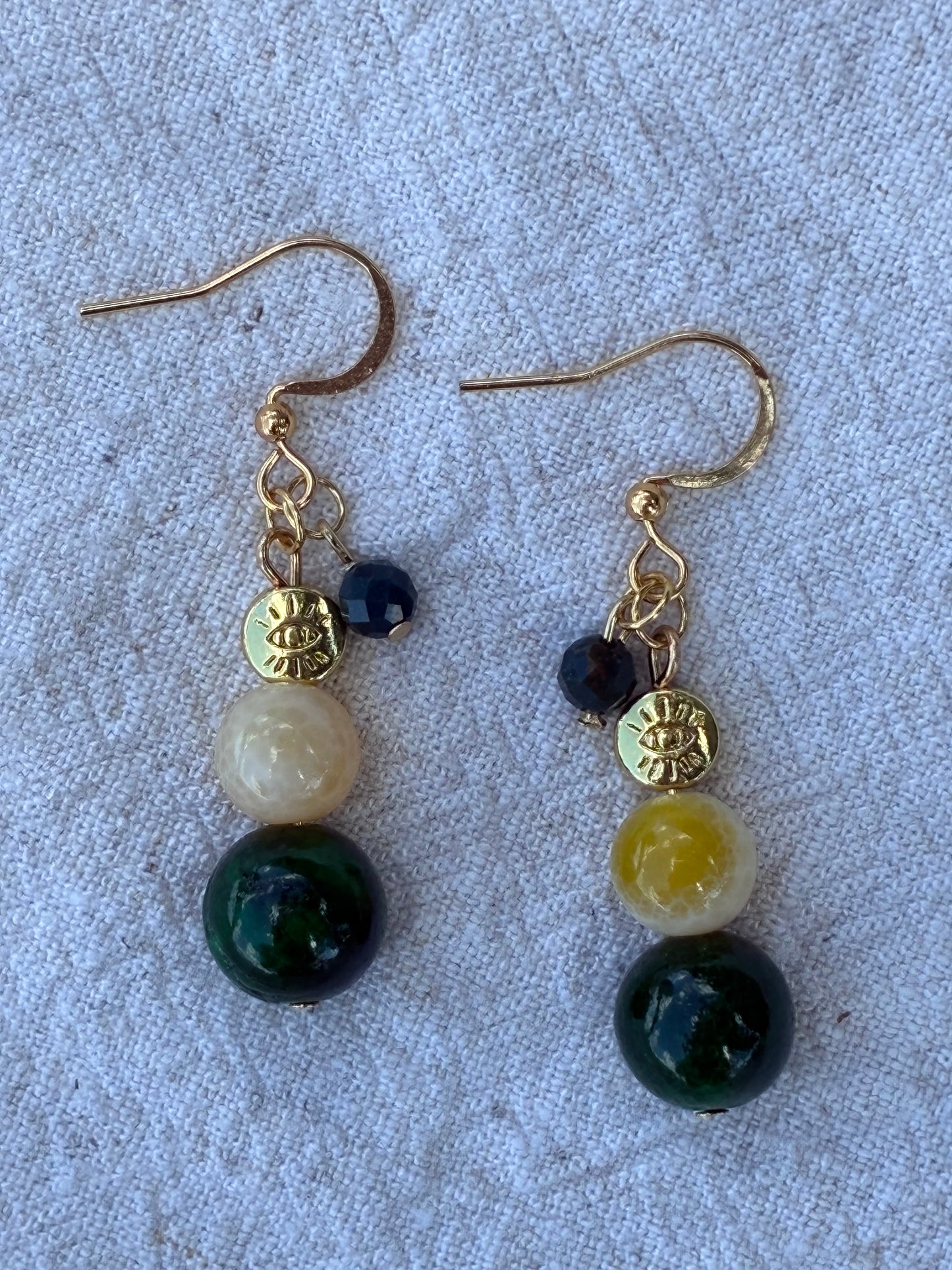 Cosmic Warrior Eye & Crystal Dangles