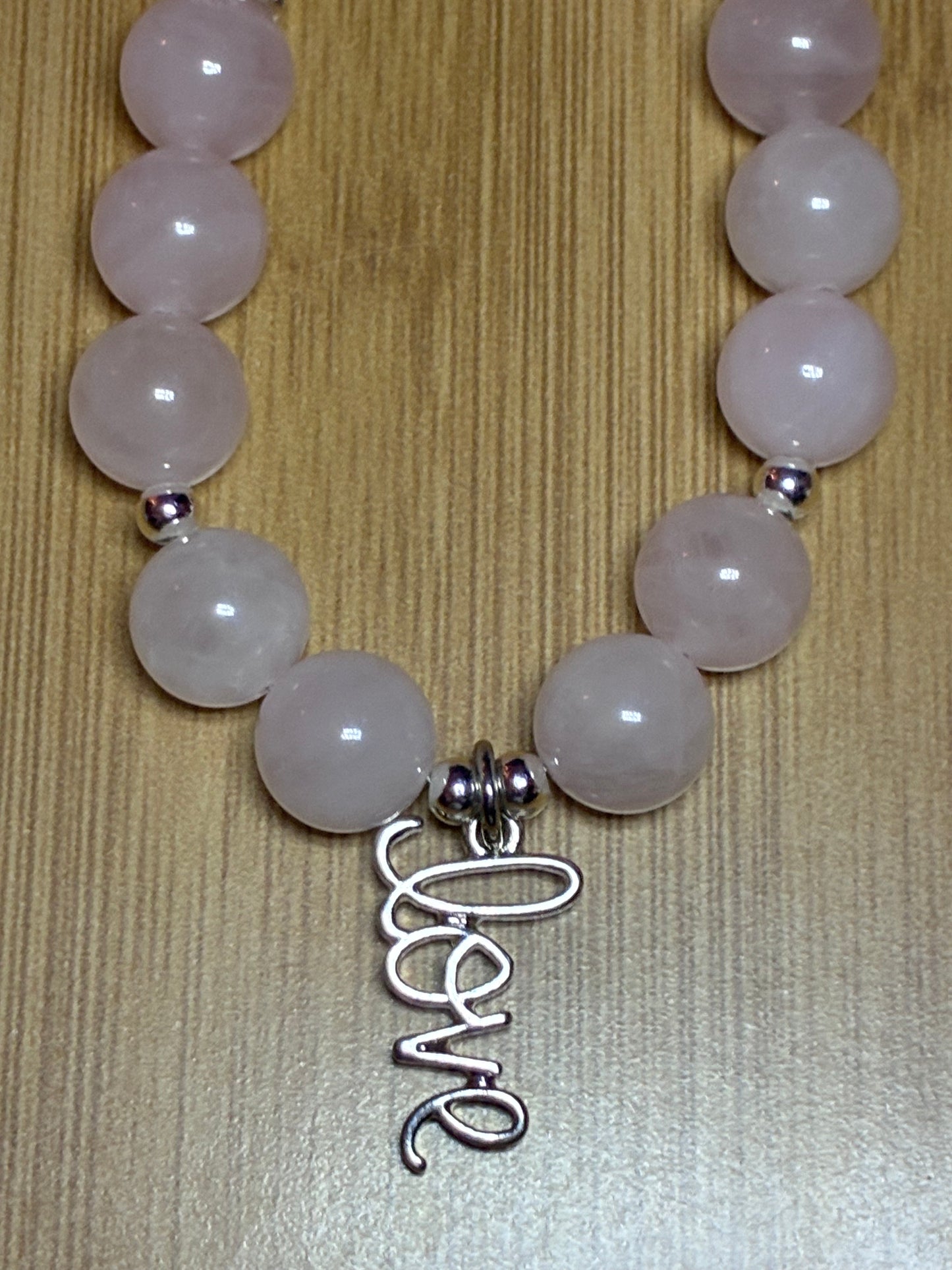 Love Goddess Necklace - Rose Quartz & Sterling Silver
