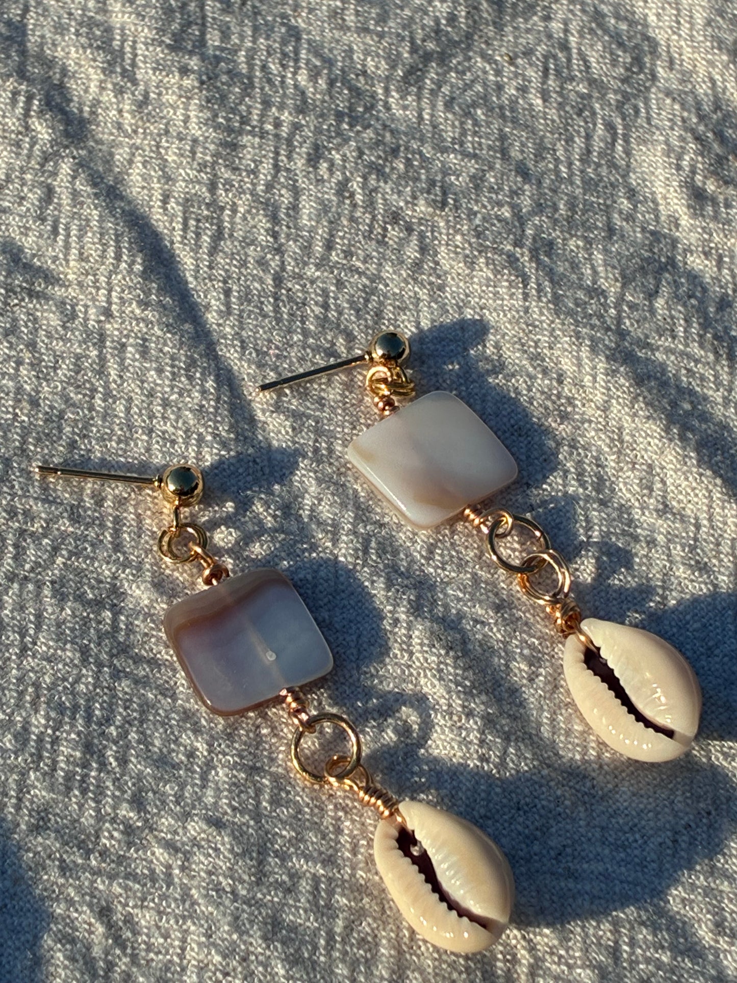 Sacred Square Conch Dangles