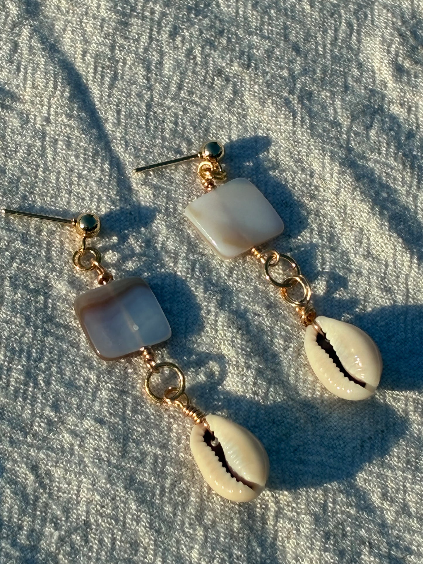 Sacred Square Conch Dangles
