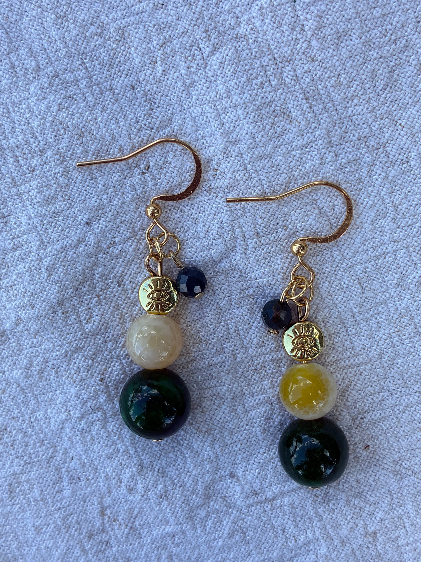 Cosmic Warrior Eye & Crystal Dangles