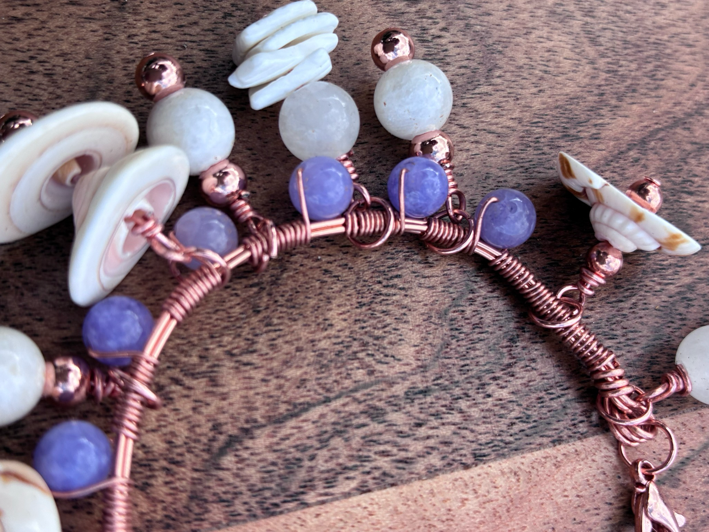 Copper Wrapped Angelite Bangle