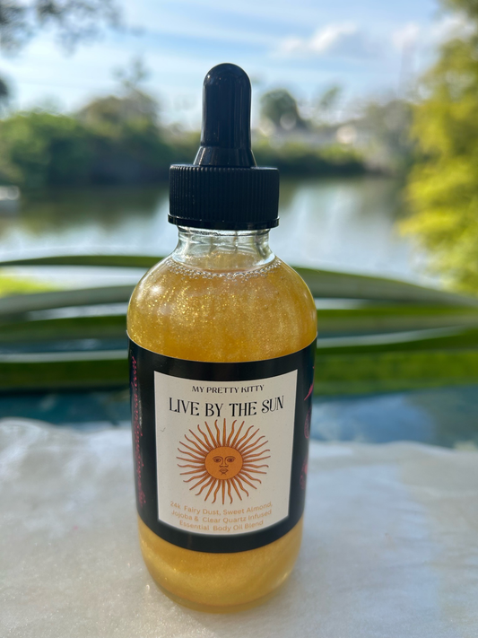 “Live by the Sun” 24k Gold Shimmer Quartz infused Aura Body Oil