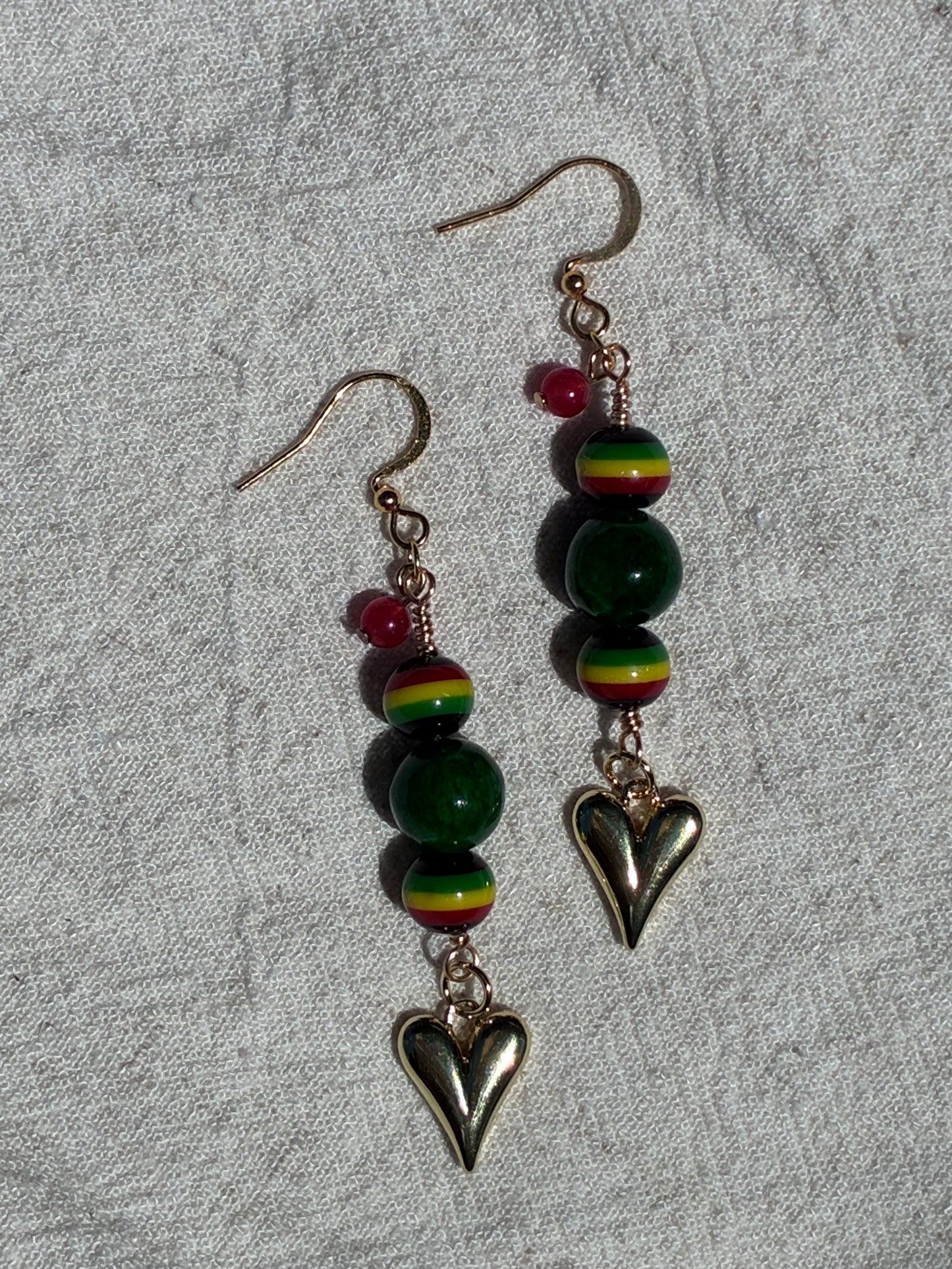 One Love Agate Heart Dangles