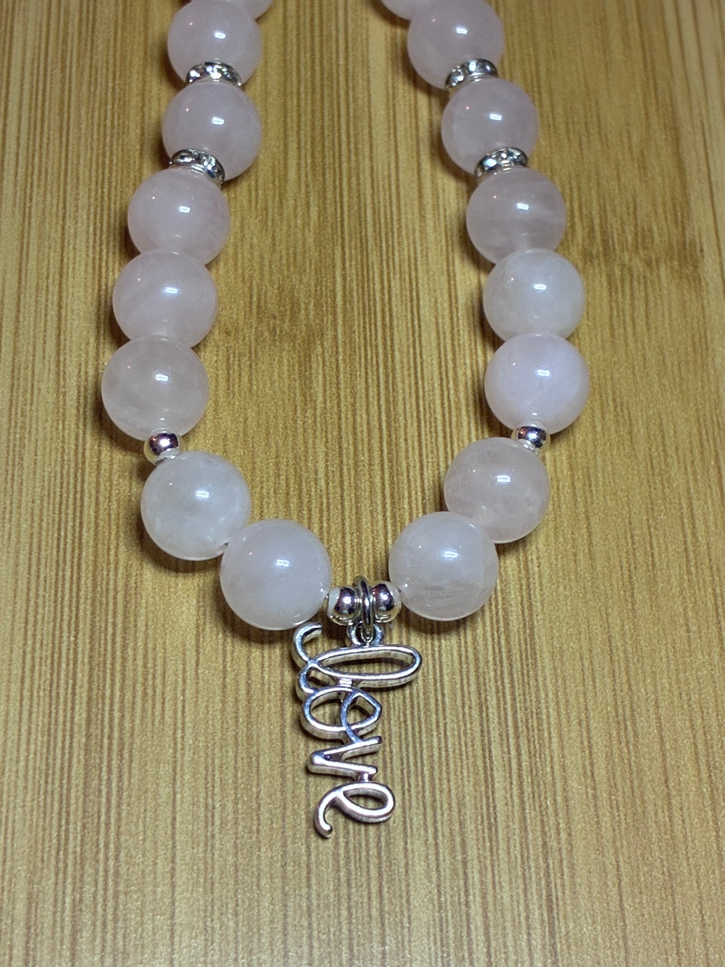 Love Goddess Necklace - Rose Quartz & Sterling Silver