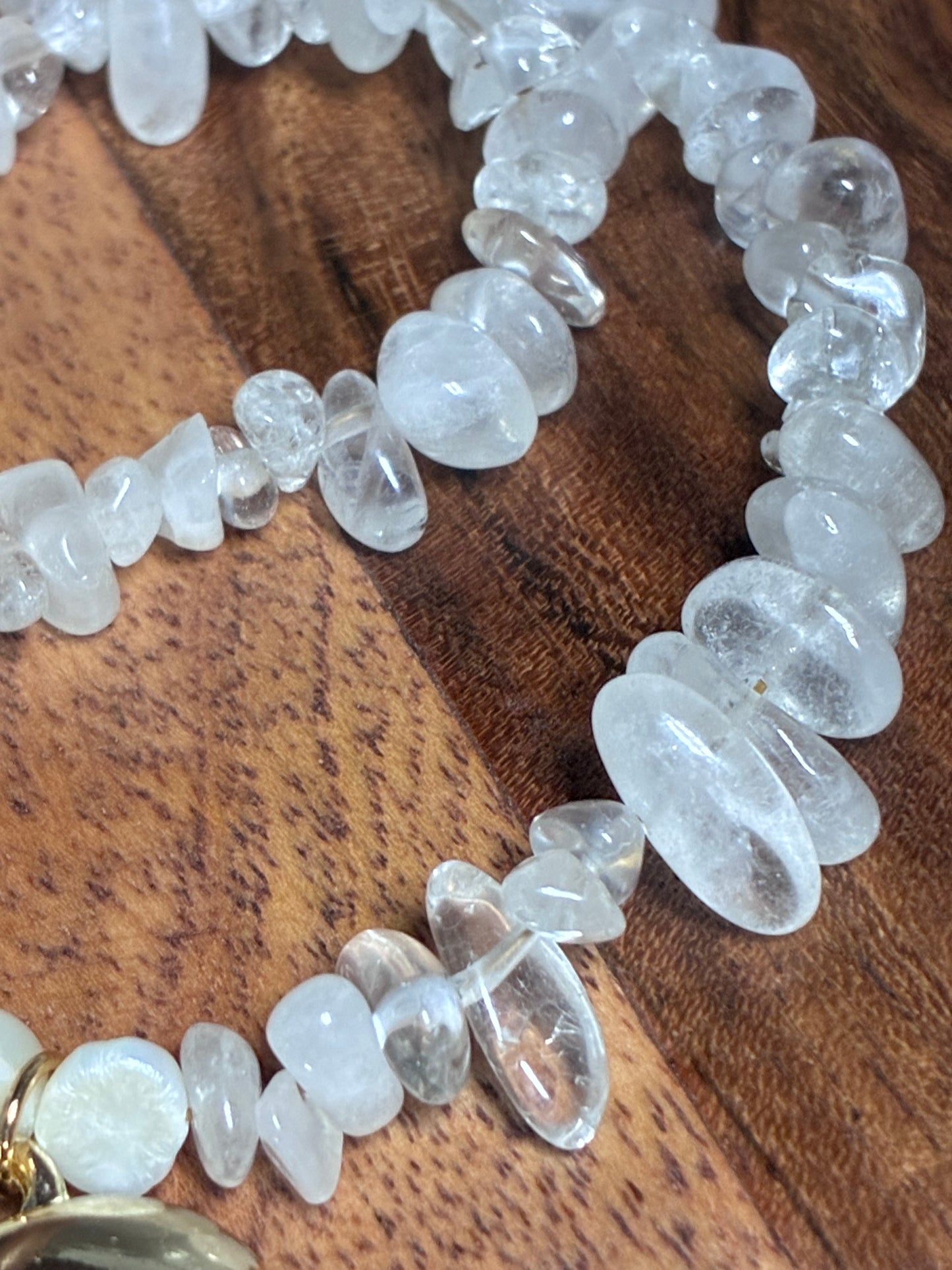 Aura Heart Clear Quartz Necklace