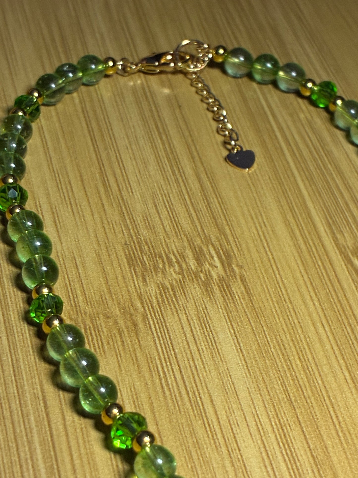 Cosmic Mary Jane - Green Quartz & Jade Cannabis Necklace